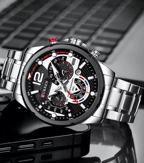 CURREN 8395 Silver Black