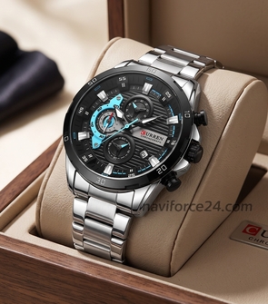 CURREN 8402 Silver Black