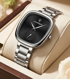 Poedagar 783 Silver Black Womens Watch
