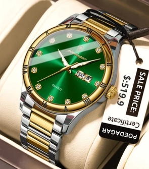Poedagar 878 Silver Gold Green